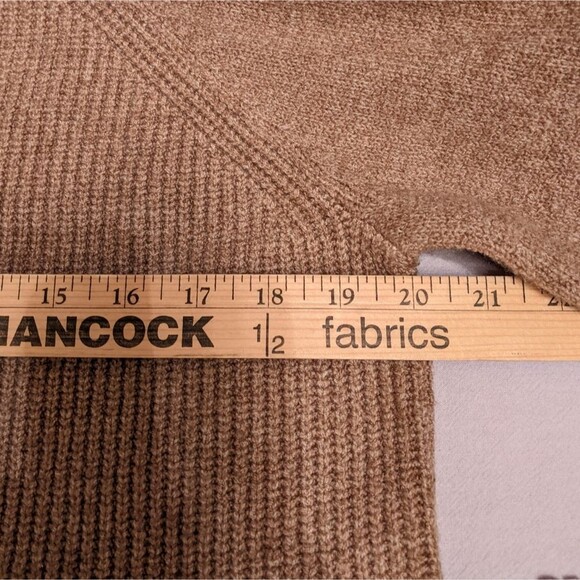 Y2K Women's Tan Camel Cropped Turtleneck Long-sleeved Sweater Sz M - Picture 10 of 10